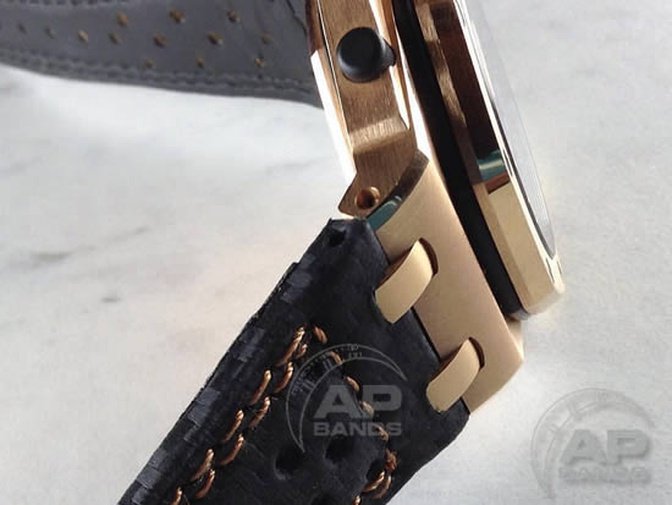 Prototipo Carbon Doppio Buco Rose Gold Strap For Audemars Piguet Royal Oak Offshore Newer Case