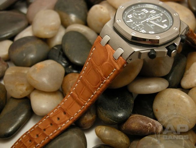 Capolavoro Honey Brown Alligator Strap For Audemars Piguet Royal Oak Offshore