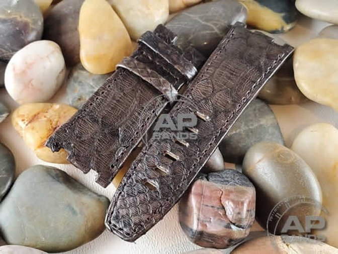 Pitone Dark Brown Python Strap For Audemars Piguet Royal Oak Offshore Diver OEM