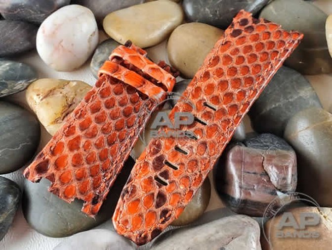 Pitone Orange Python Strap For Audemars Piguet Royal Oak Offshore Diver OEM