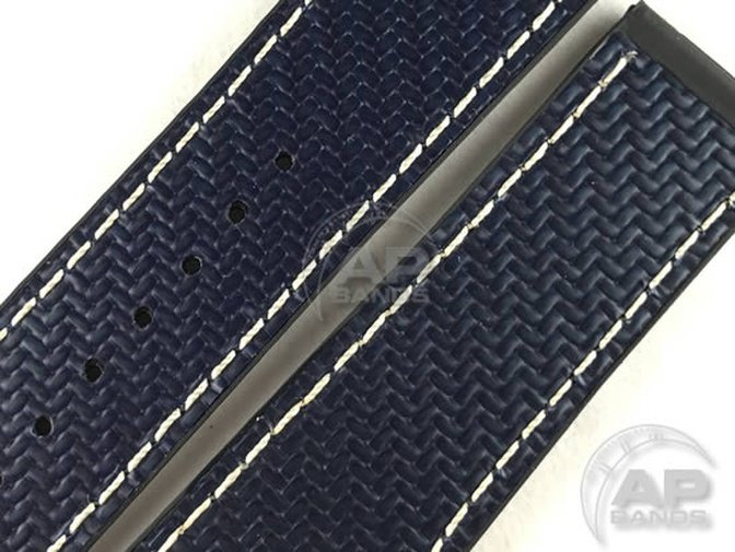 AP Bands 100% Genuine Blue Carbon Fiber Strap For Hublot Big Bang 44mm