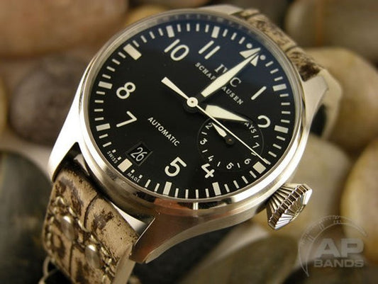 Prototipo Capolavoro Vintage Desert Alligator Tang Strap For IWC Big Pilot, Stowa, Debaufre
