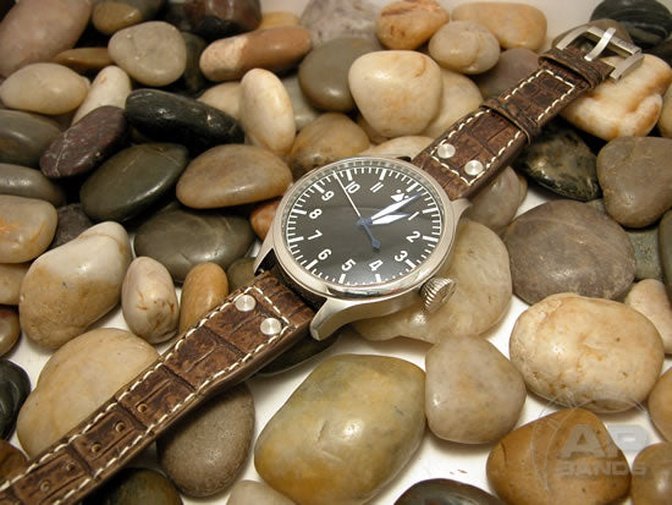 Prototipo Capolavoro Vintage Alligator Limited Edition Strap For IWC Big Pilot, Stowa, Debaufre,LACO