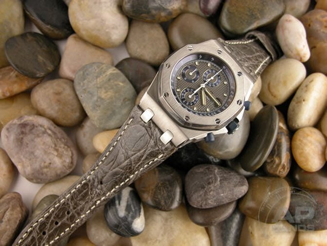 Prototipo Vintage Brown Grey Crocodile Strap For Audemars Piguet Royal Oak Offshore