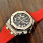 Scuta 100% Rubber Strap Red For Audemars Piguet Royal Oak Offshore