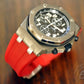 Scuta 100% Rubber Strap Red For Audemars Piguet Royal Oak Offshore