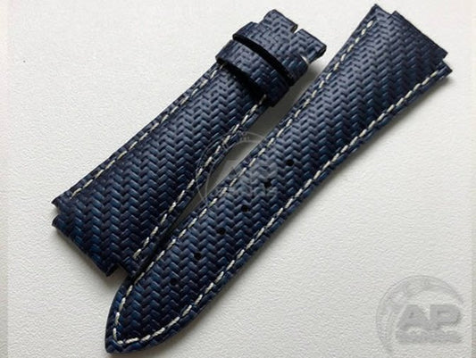 AP Bands 100% Genuine Blue Carbon Fiber Strap For Audemars Piguet Royal Oak Offshore 42mm End Of Day