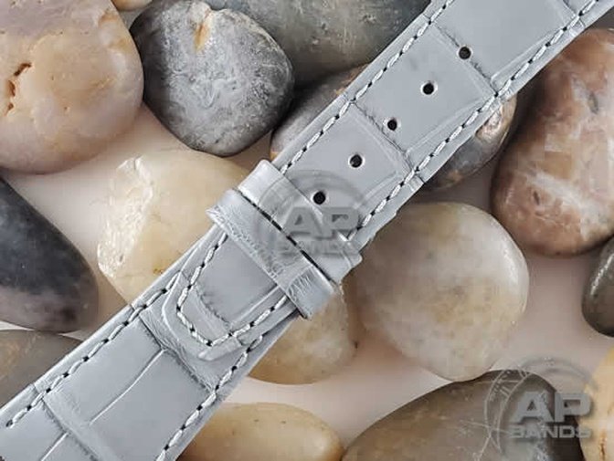 Capolavoro Light Grey Alligator Strap For Audemars Piguet Royal Oak