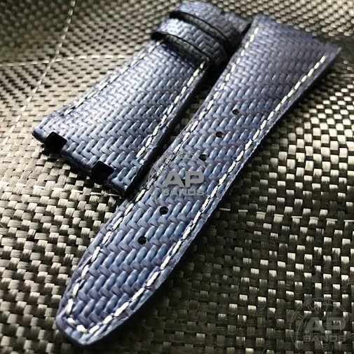 AP Bands 100% Genuine Blue Carbon Fiber Strap For Audemars Piguet Roya