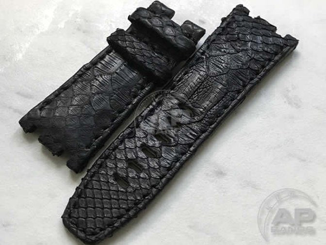 Pitone Black Python Strap For Audemars Piguet Royal Oak Offshore Diver OEM