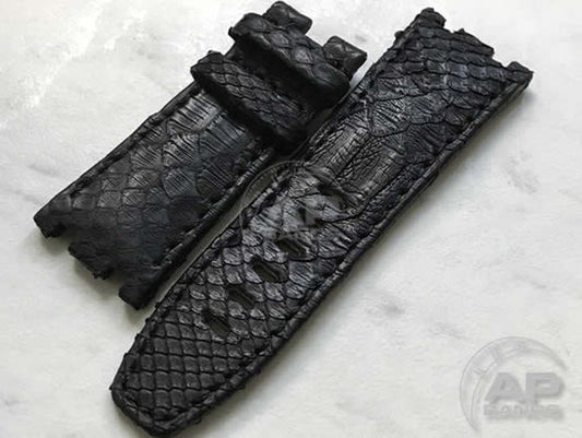 Pitone Black Python Strap For Audemars Piguet Royal Oak Offshore 44mm Chronograph 26400