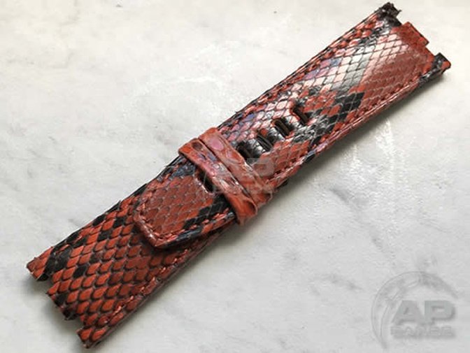 Pitone Orange Python Strap For Audemars Piguet Royal Oak Offshore 44mm Chronograph 26400