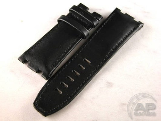 Wider 24mm Taper Scuta20 Black Waterproof Leather For Audemars Piguet Diver OEM Buckle