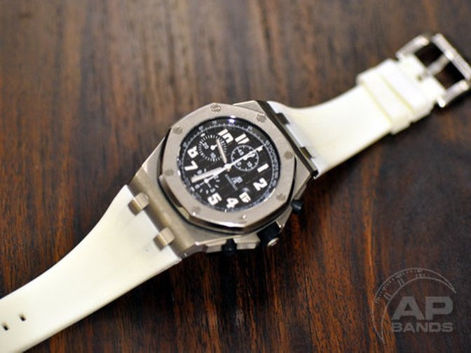 Scuta 100% Rubber Strap White For Audemars Piguet Royal Oak Offshore