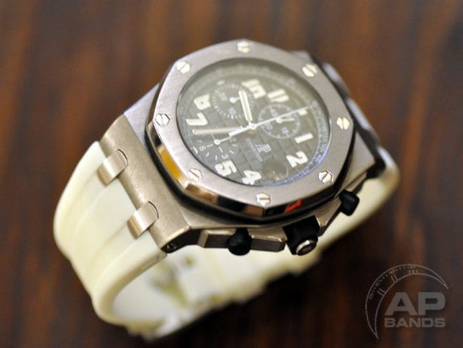 Scuta 100% Rubber Strap White For Audemars Piguet Royal Oak Offshore