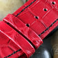 Wider 24mm Taper Capolavoro Fire Engine Red Alligator Strap For Audemars Piguet Royal Oak Offshore